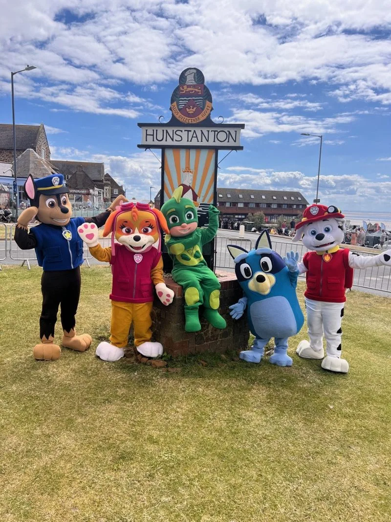 Children's entertainment character appearance at a family event