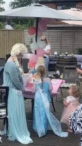 Snow Queen greeting children